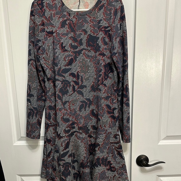 Tory Burch Blue and‎ Red A-line Long Sleeve Dress - Picture 1 of 1